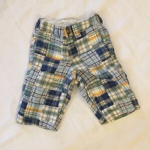 NWT-GAP Boys Plaid Patchwork Shorts Size 6-12 Months